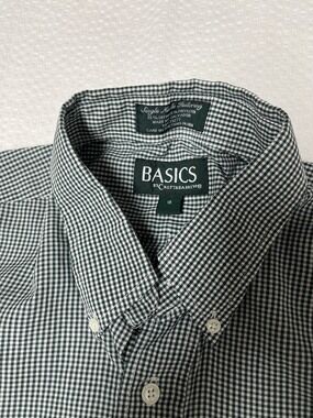 Croft and Barrow men's short sleeve shirt green check size 16 neck or mens large